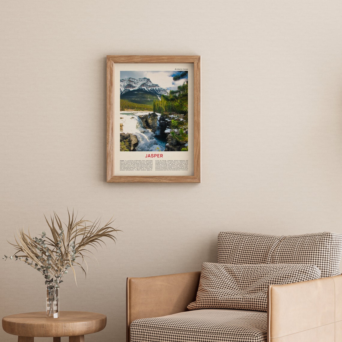 Jasper Alberta Snowy Canyon Waterfall Rocky Mountain Photo Poster - Image 3