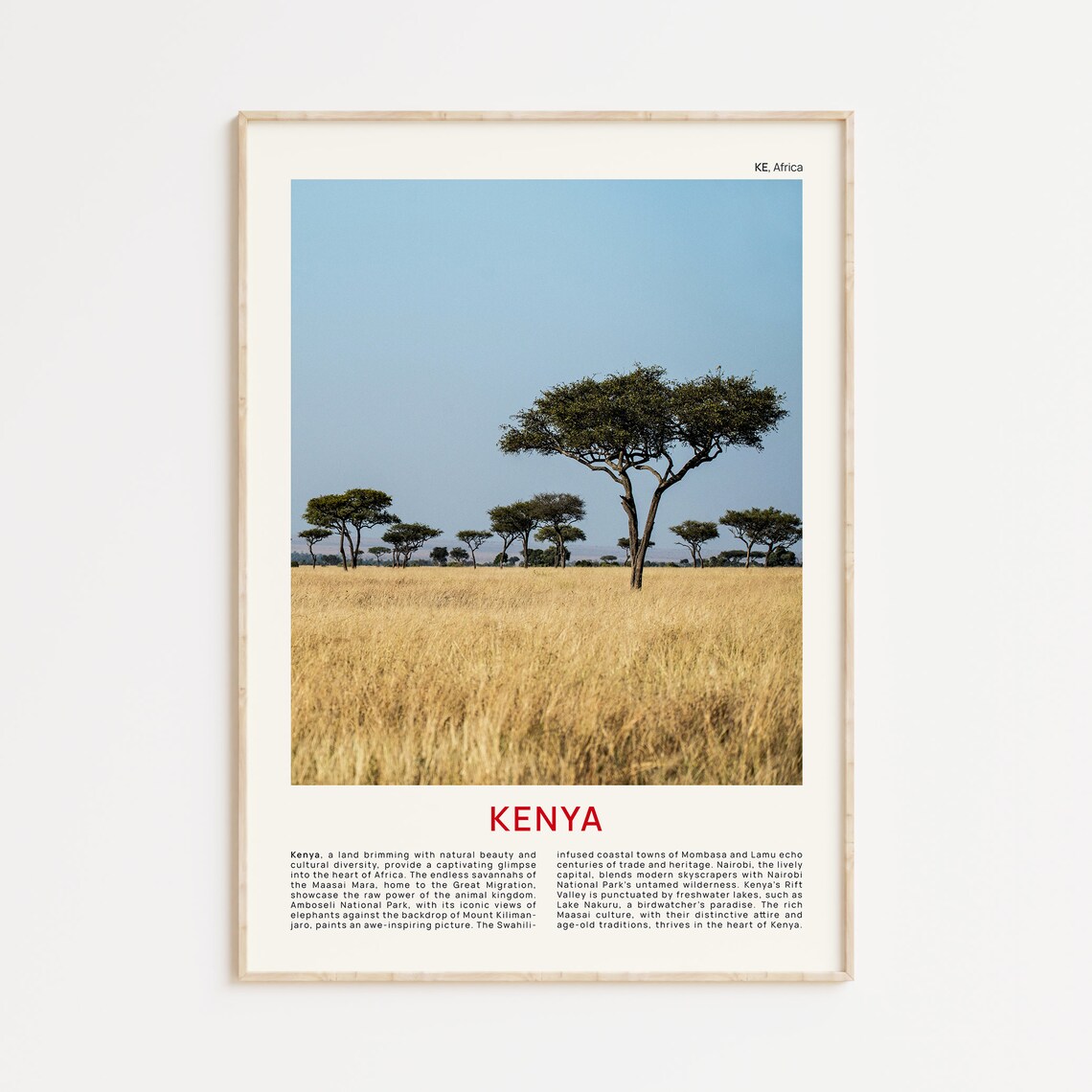 Kenya Maasai Mara Acacia Trees Golden Savanna Safari Photo Poster