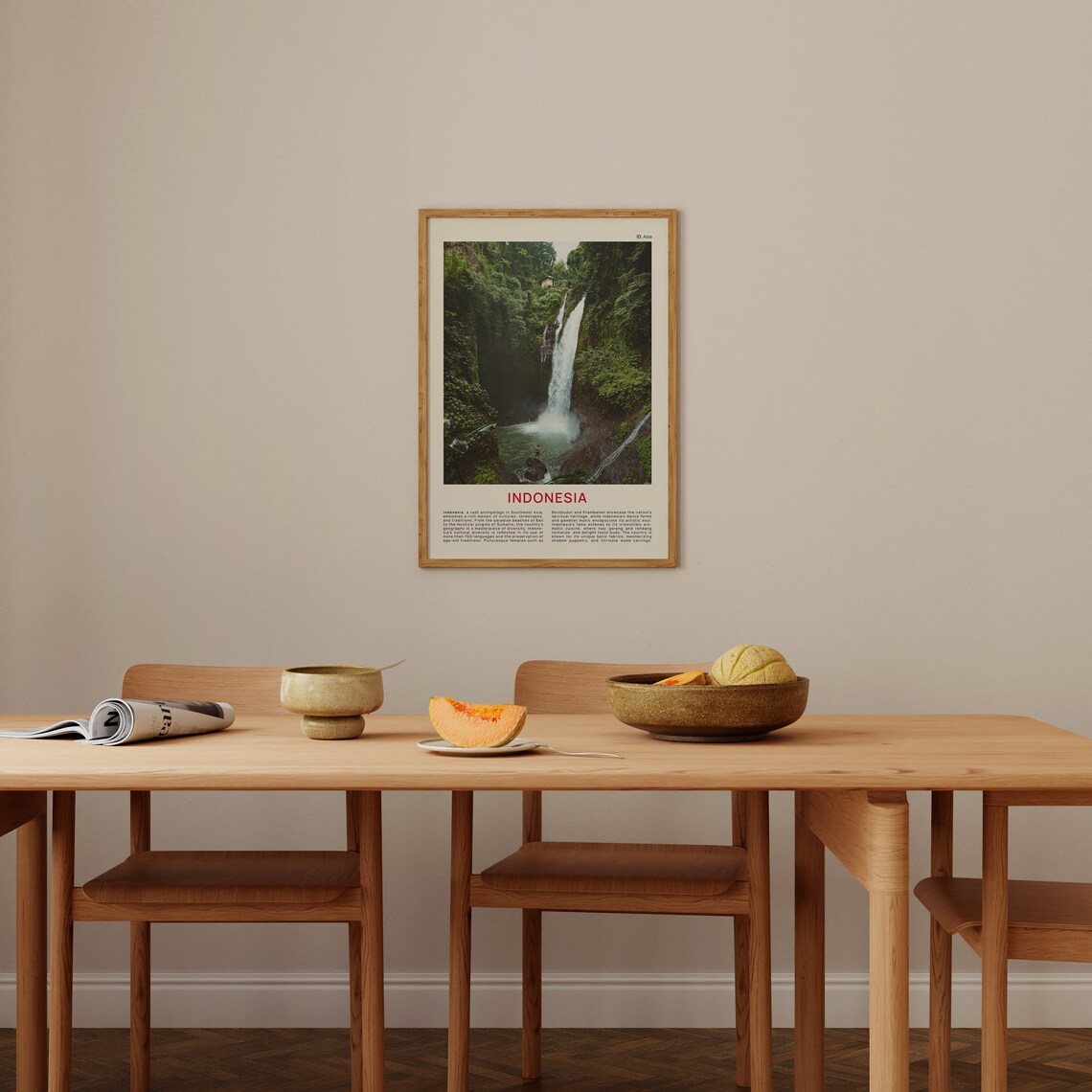 Indonesia Jungle Waterfall Tropical Falls Asia Travel Poster - Image 4