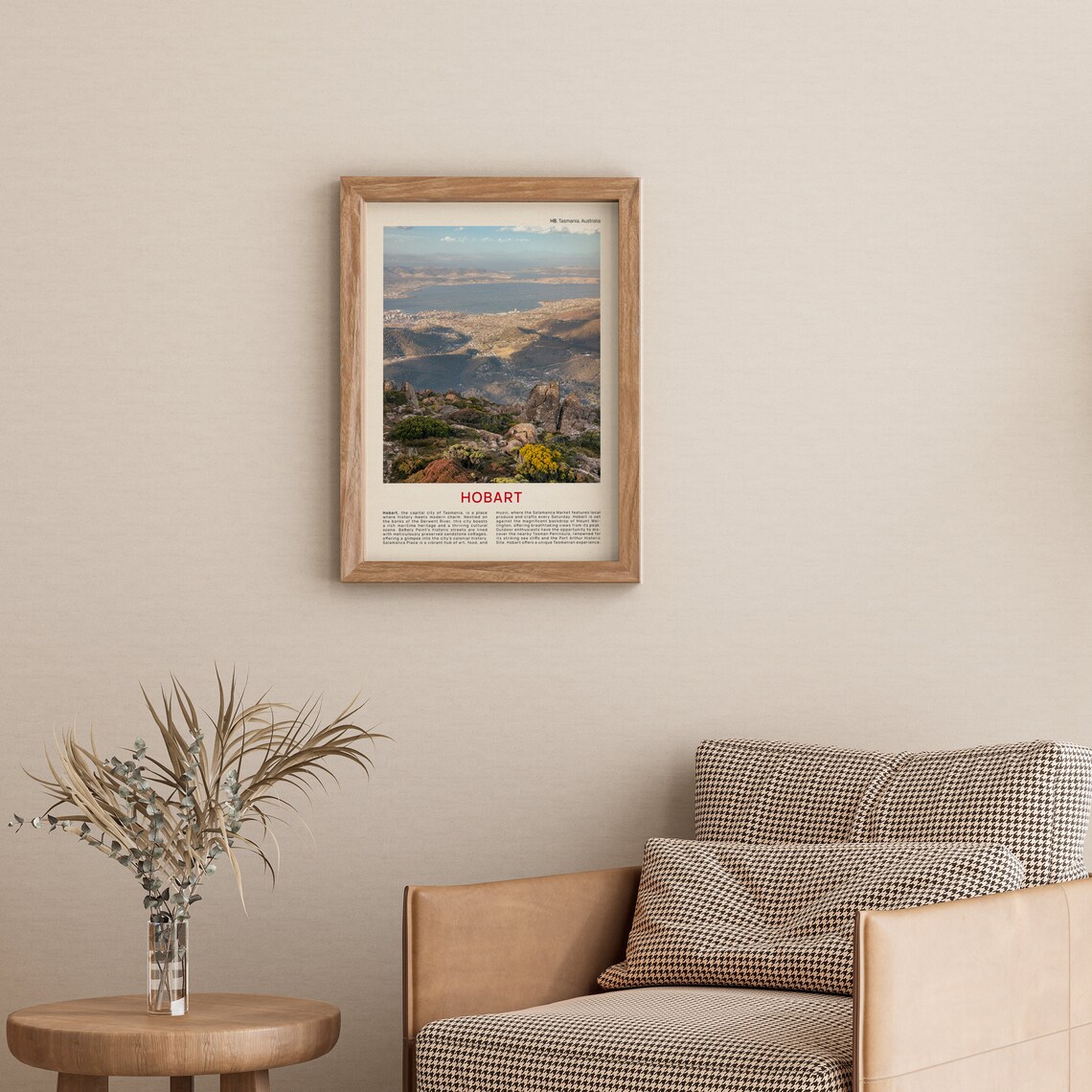Hobart Tasmania Aerial Overlook Film Photo Travel Poster City View - Image 3