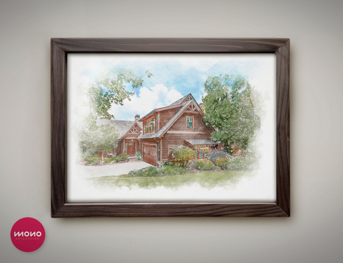 Custom Home Portrait - Watercolor Art - Image 2