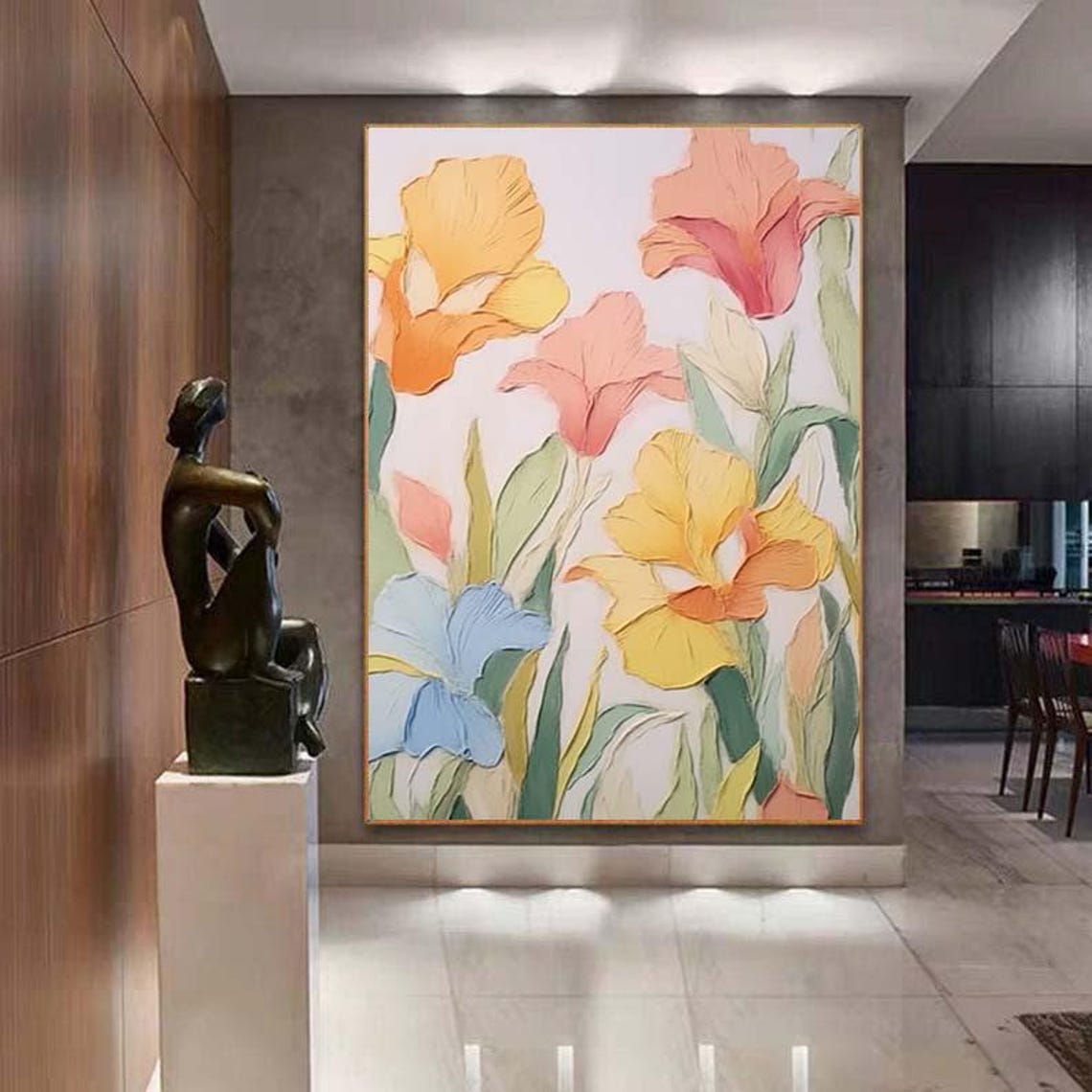 Pastel Iris Floral Impasto Painting Spring Bloom Wall Poster - Image 7
