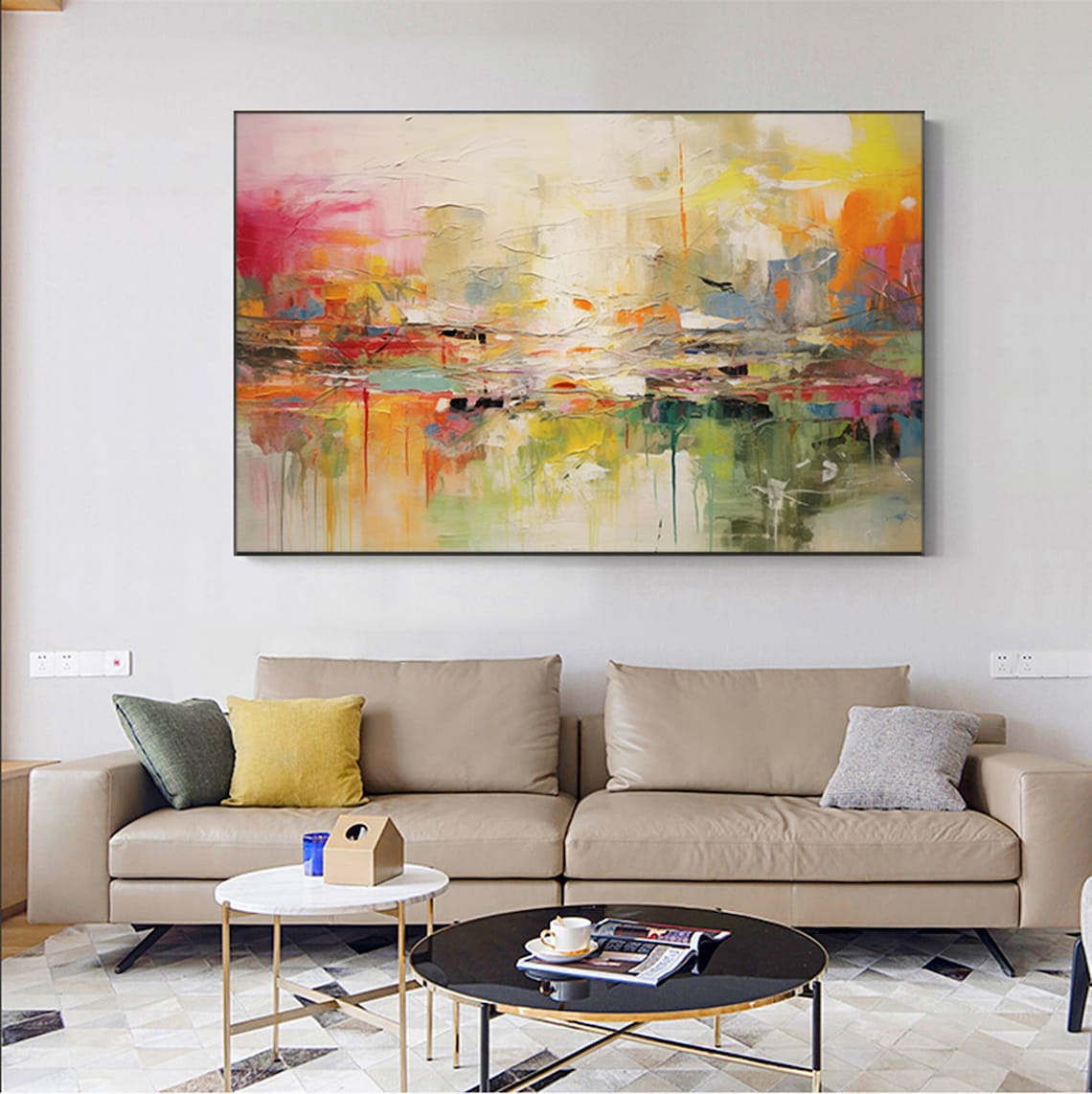 Colorful Abstract Art Print, Modern Living Room - Image 5
