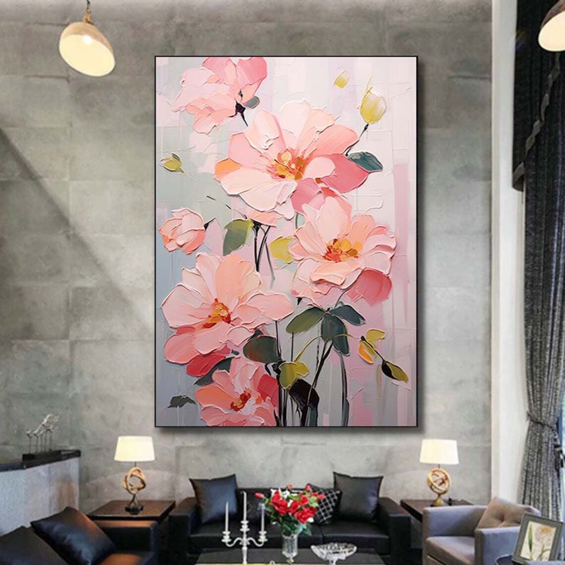 Abstract Pink Flower Art Print, Boho Wall Decor - Image 5