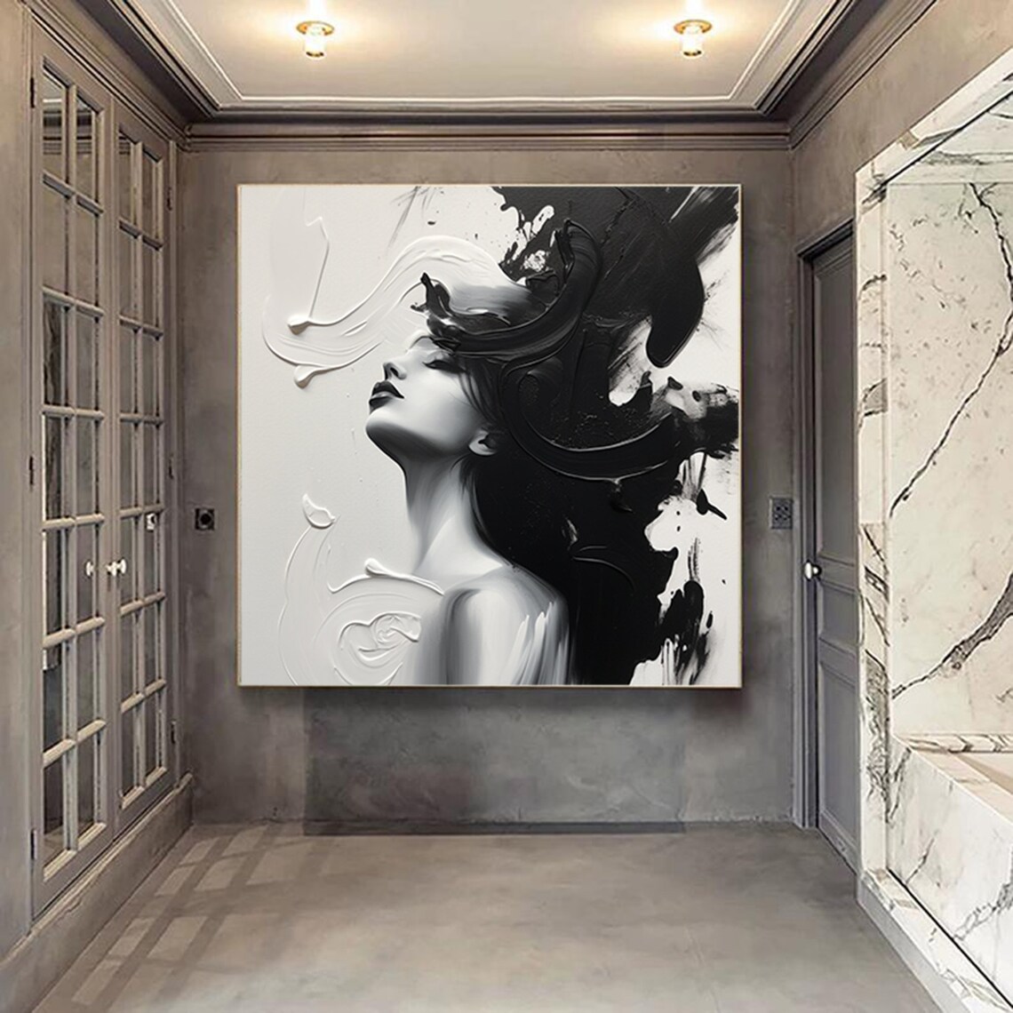 Black and White Abstract Art Print, Modern Wall Art - Image 2