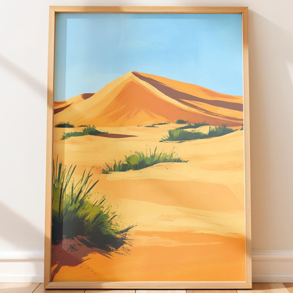 Sahara Desert Golden Sand Dunes Warm Minimal Landscape Poster