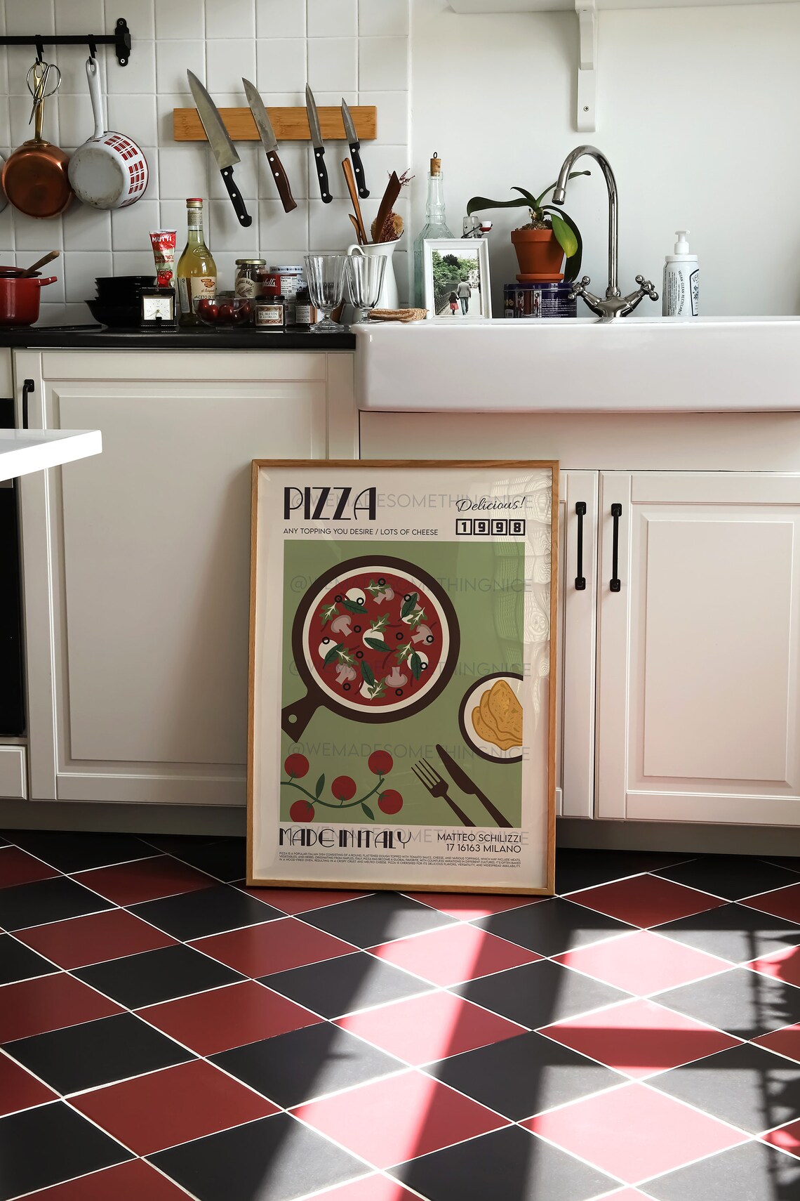 Pizza Print, Mid-Century Kitchen Poster - Image 3