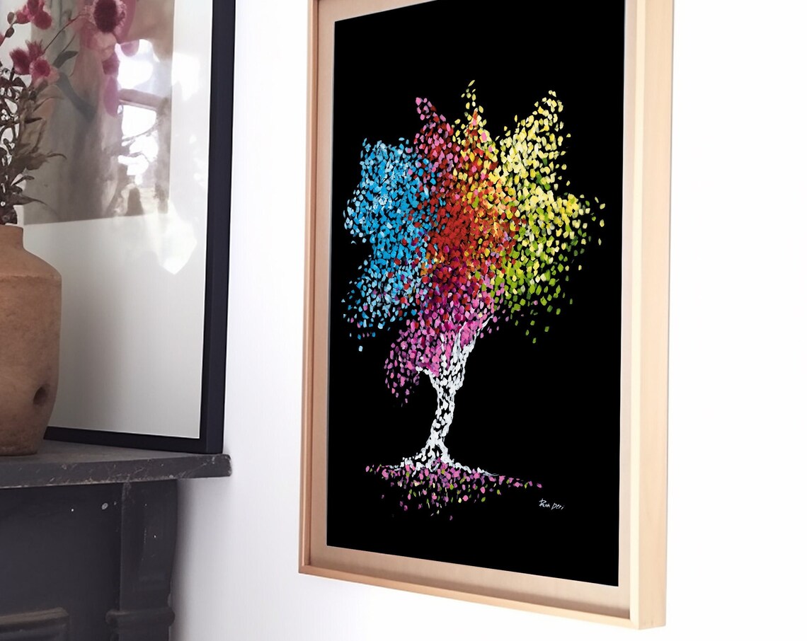 Tree Of Life Abstract Art Giclee Print Vibrant Green And Blue Wall Art Housewarming Gift Wall Art Decor Modern Contemporary Art - Image 3