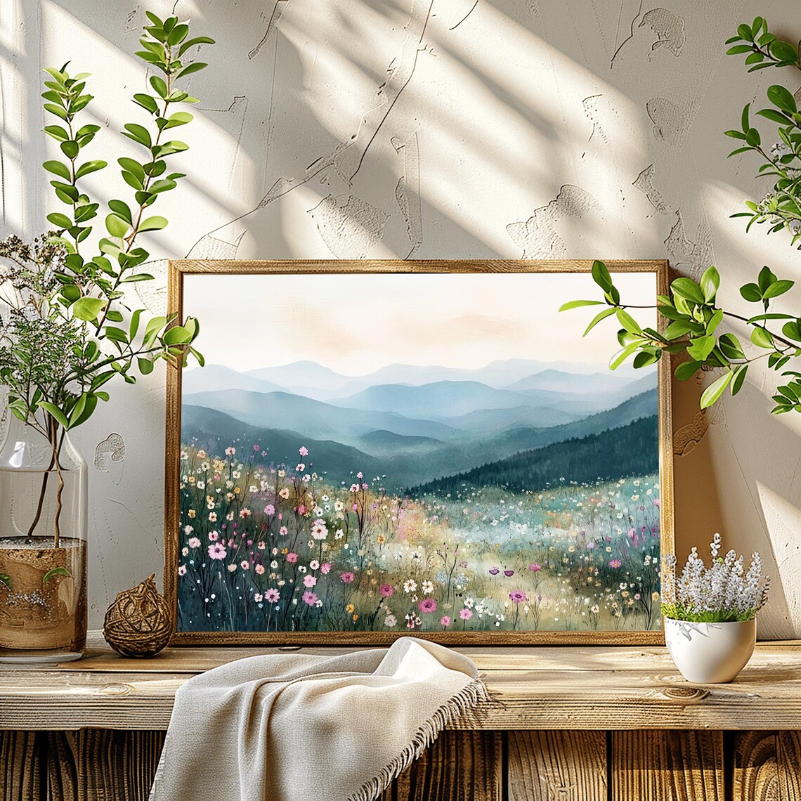 Smoky Mountains Watercolor Art Print, Blue Ridge - Image 2