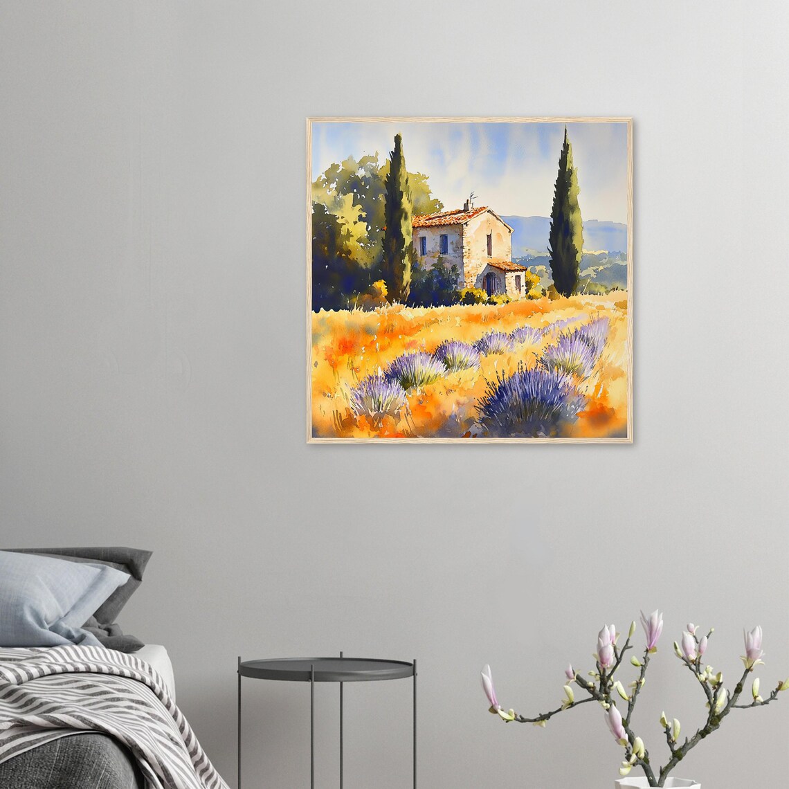 Provence Lavender Fields Watercolor Travel Poster - Image 2