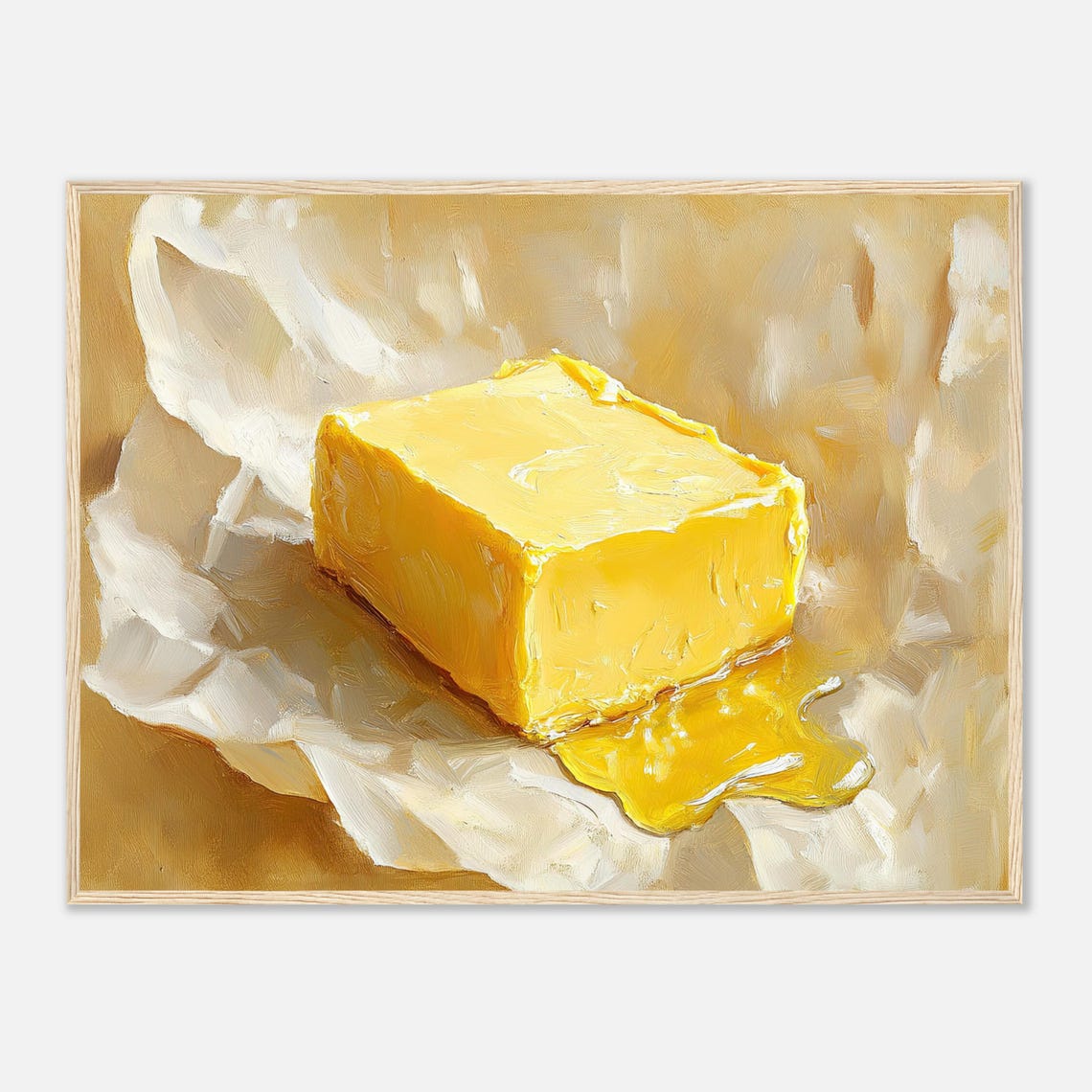 Melting Irish Butter Block Rustic Kitchen Oil Painting Poster