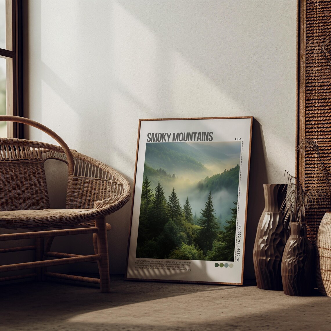 Smoky Mountains Misty Forest Sunrise Photo National Park Poster - Image 5