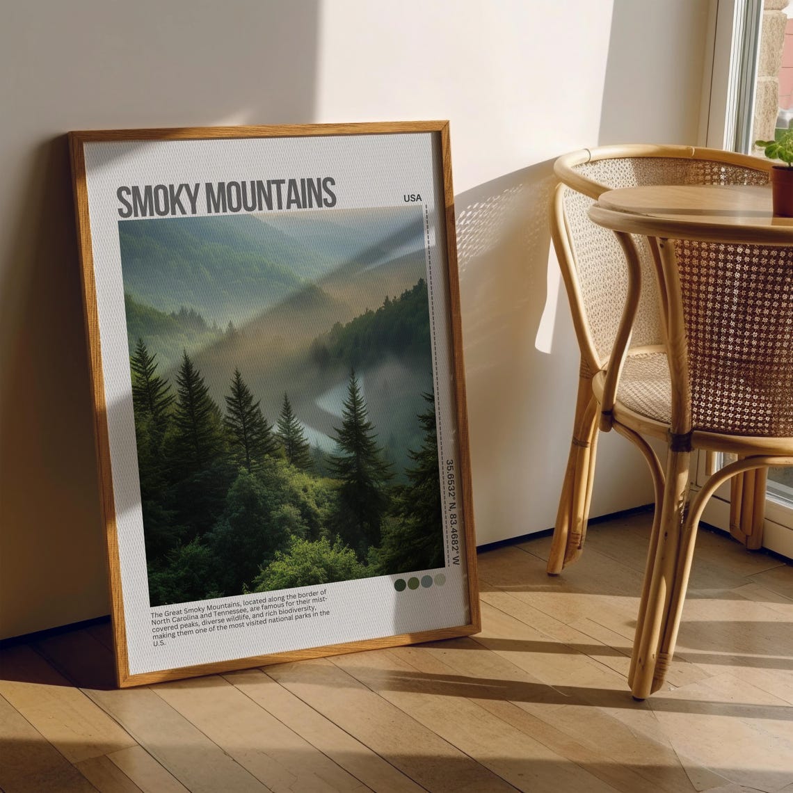 Smoky Mountains Misty Forest Sunrise Photo National Park Poster - Image 7