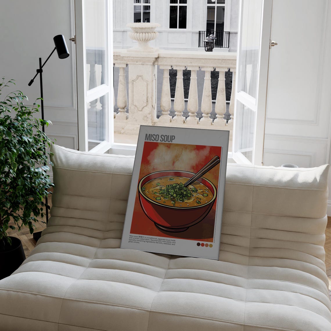 Steaming Miso Soup Japanese Bowl Green Onions Chopsticks Poster - Image 4