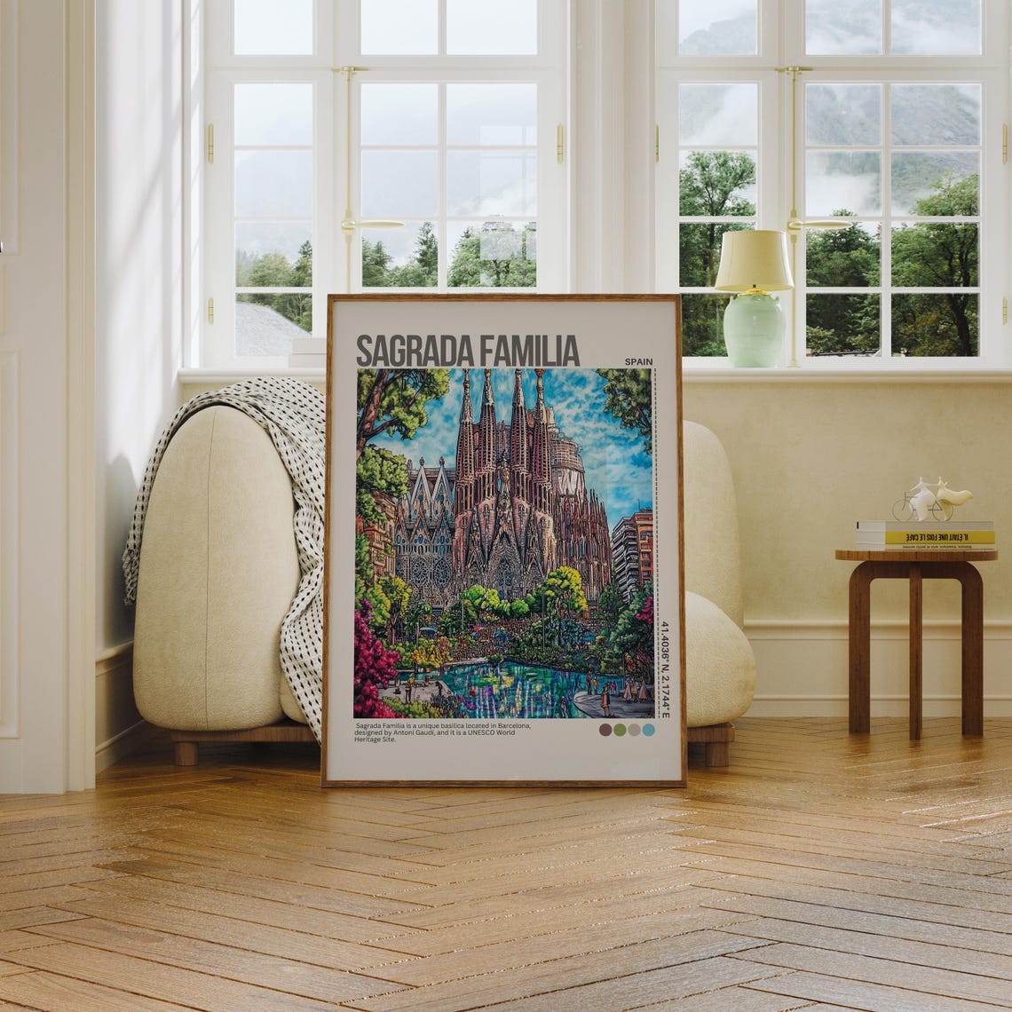 Sagrada Familia Spain Travel Poster Barcelona Spain Poster Wall Art Barcelona Travel Wall Art Spain Travel Poster - Image 2