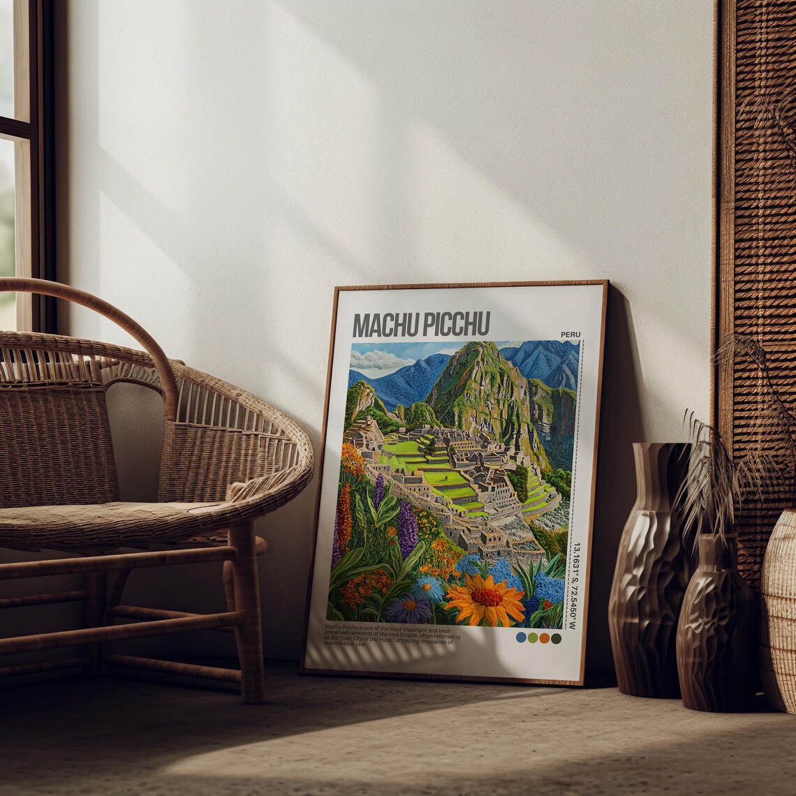 Machu Picchu Peru Wildflowers Lost City Illustrated Travel Poster - Image 7