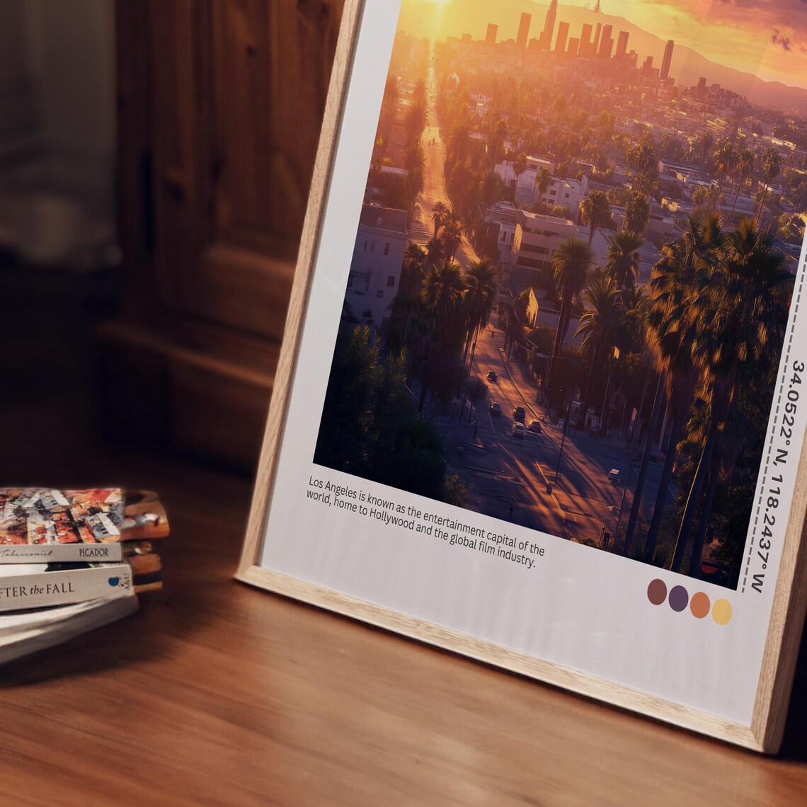 Los Angeles Sunset Skyline Palm Streets California Travel Poster - Image 7
