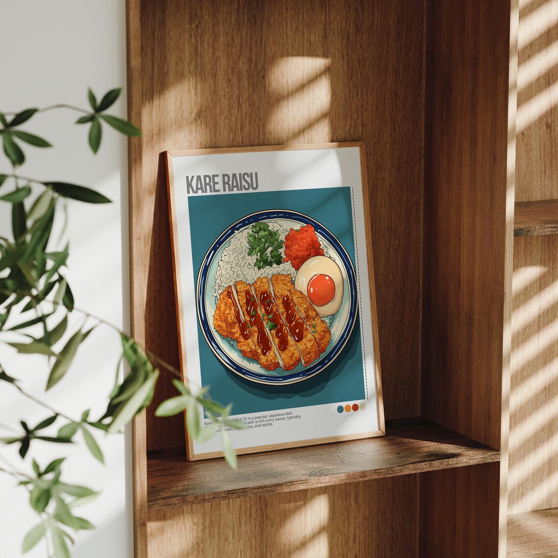 Kare Raisu Japanese Curry Rice Tonkatsu Egg Illustrated Poster - Image 5