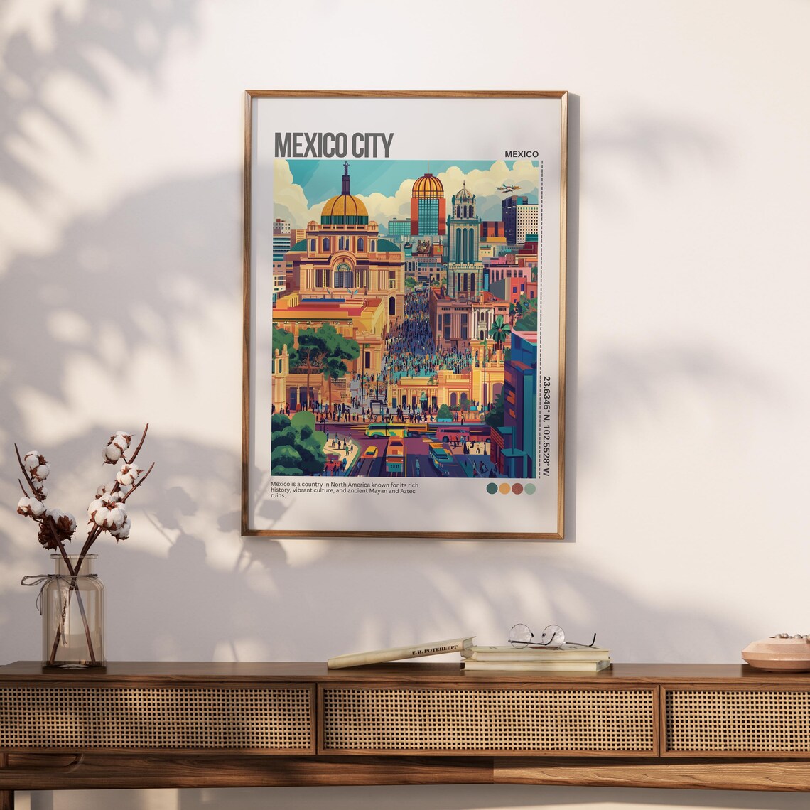 Mexico City Historic Center Colorful Mexico City Travel Poster - Image 4
