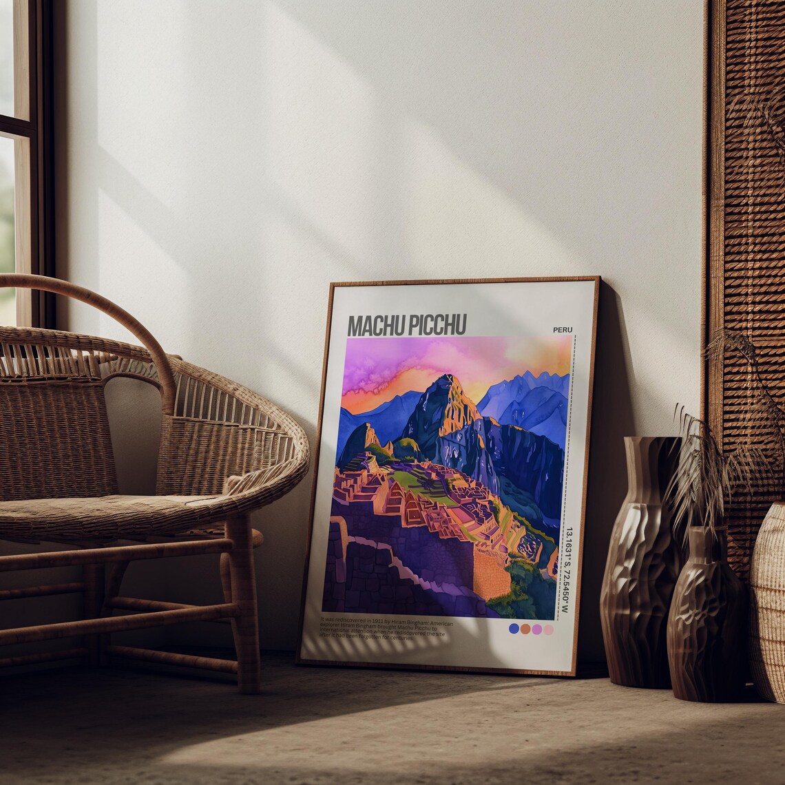 Machu Picchu Violet Dusk Andes Mountain Peaks Peru Travel Poster - Image 2