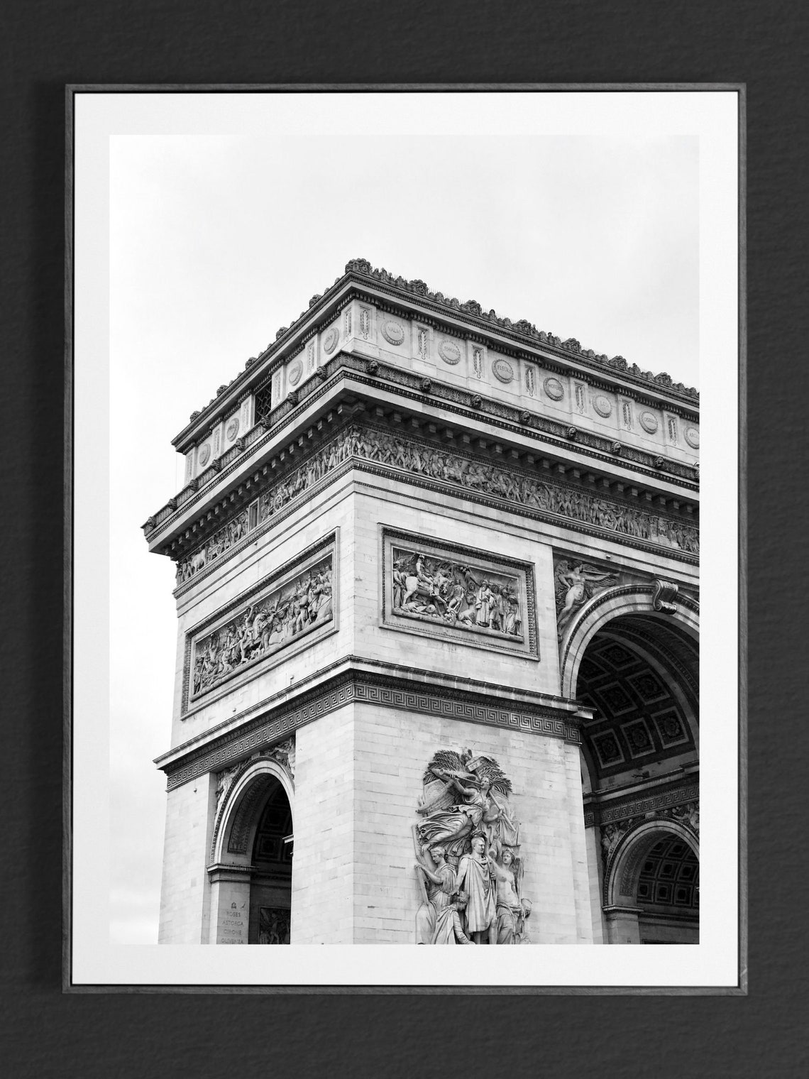 Arc De Triomphe Sculptures Close Up Black And White Paris Poster - Image 5