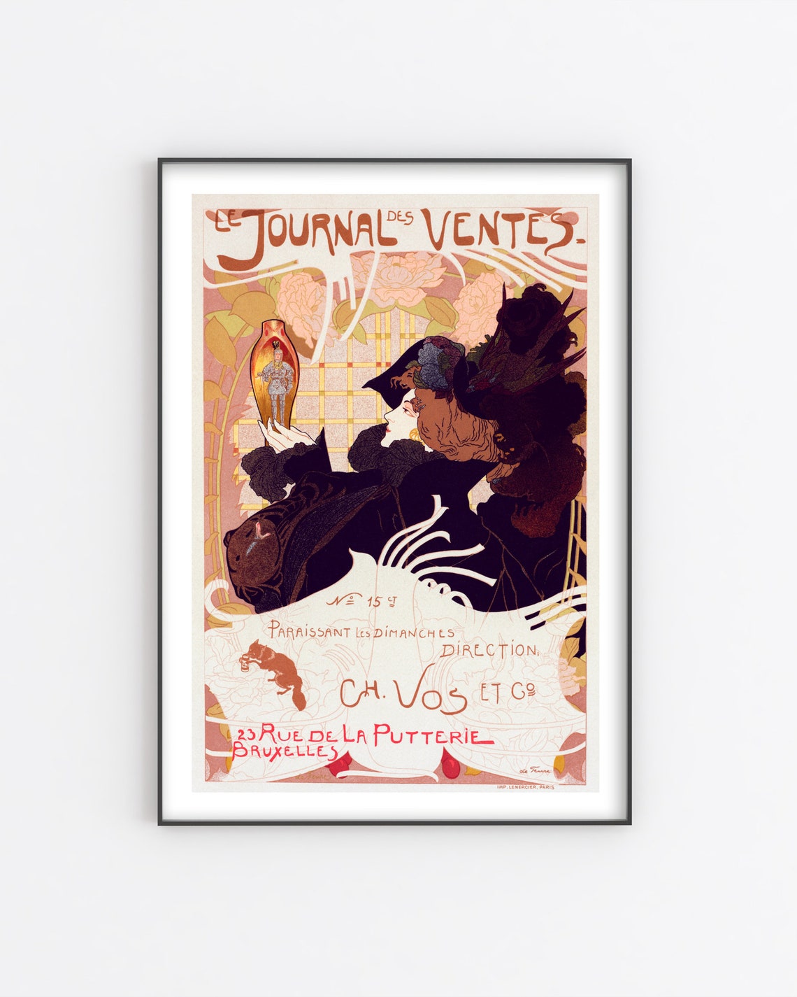 Le Journal Des Ventes Classic Art Nouveau Vintage Advertising Poster - Image 3
