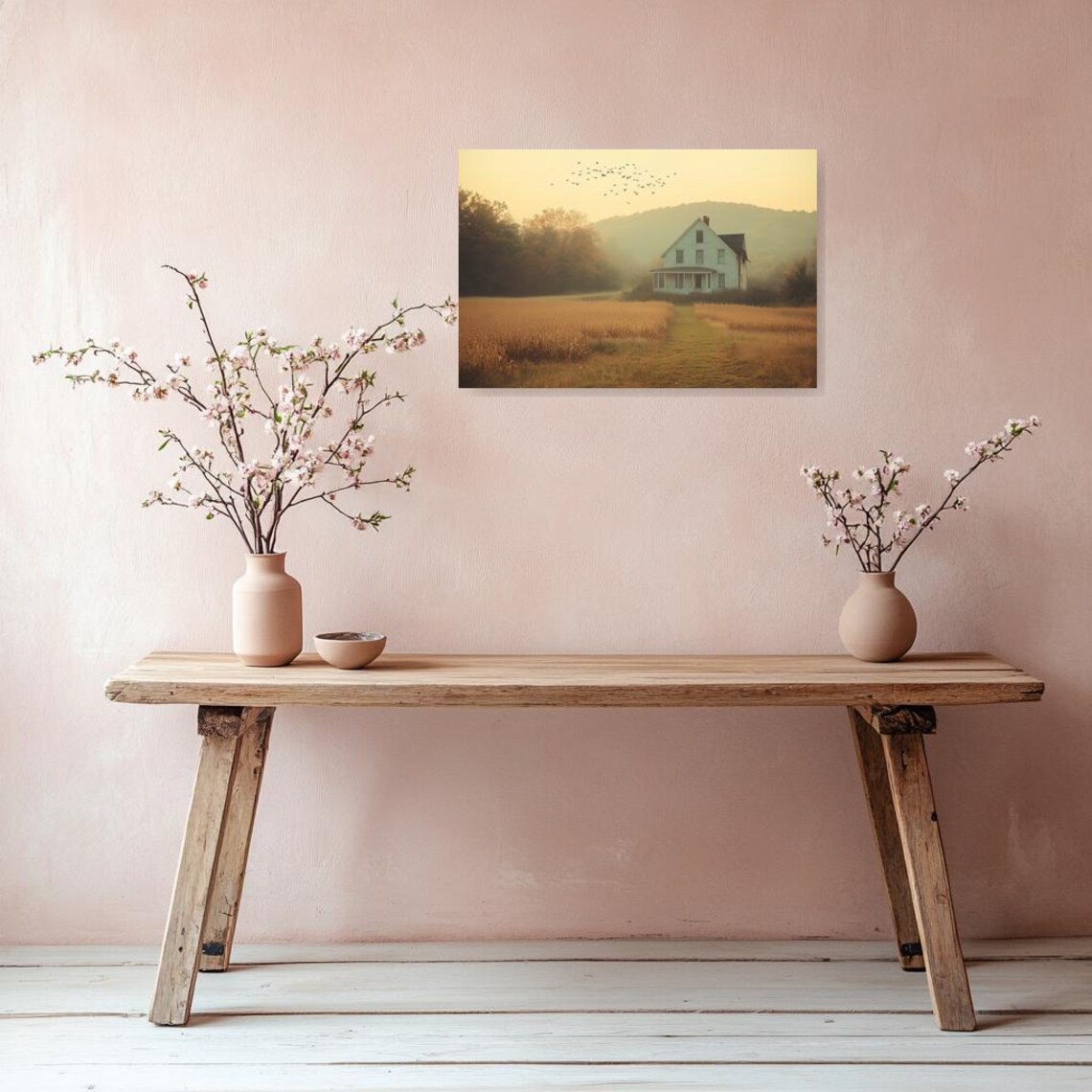 Rustic House Landscape, Impressionist Style Art Print - Image 3