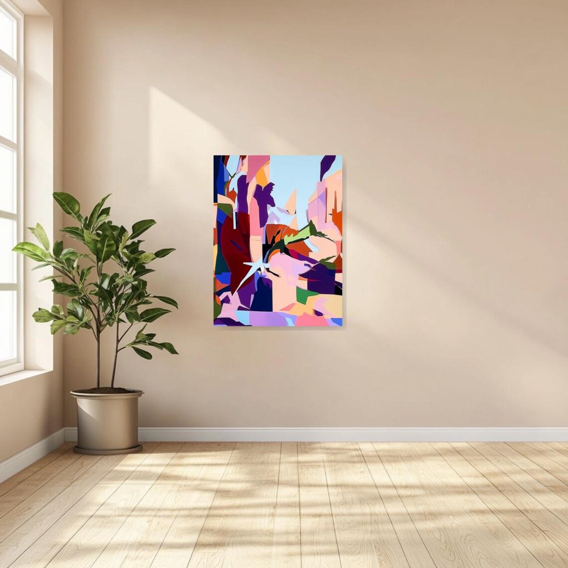 Colorful Matisse-Style Abstract Geometric Collage in Bold Vivid Tones Poster - Image 3