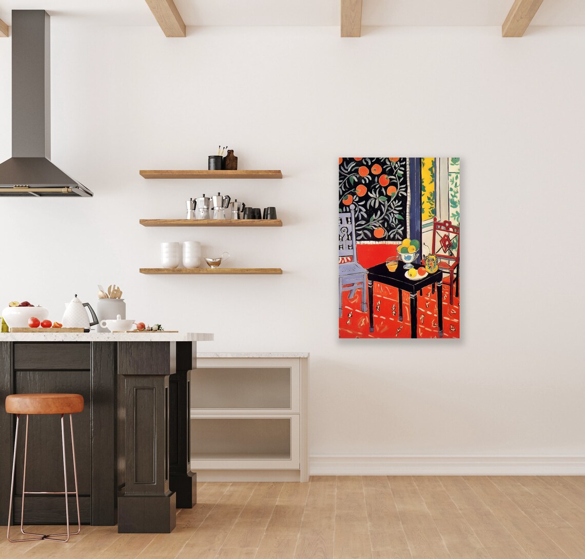 Spanish Kitchen Inspired by Matisse, Breakfast Art Print - Image 2