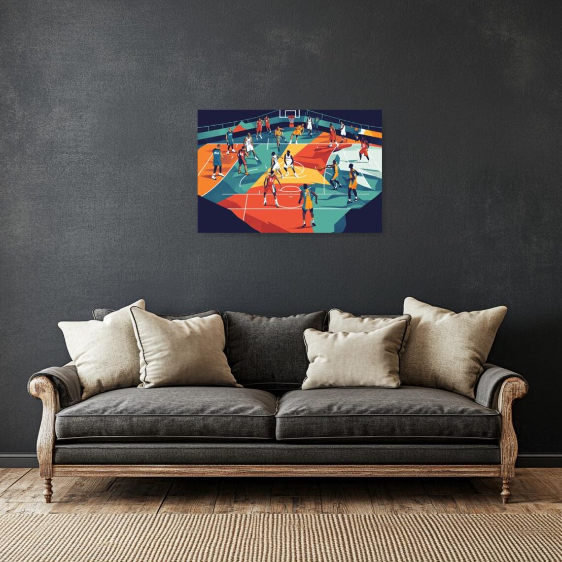 Dynamic Bold Basketball Game Colorful Illustration Sport Poster - Image 3
