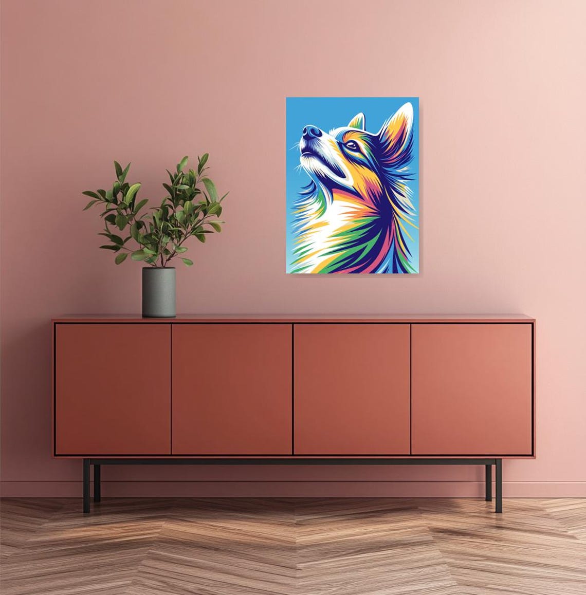 Vibrant Corgi Print In Pop Art Style With Bold Colors For Pet Lovers Wall Art Home Decor - Image 3