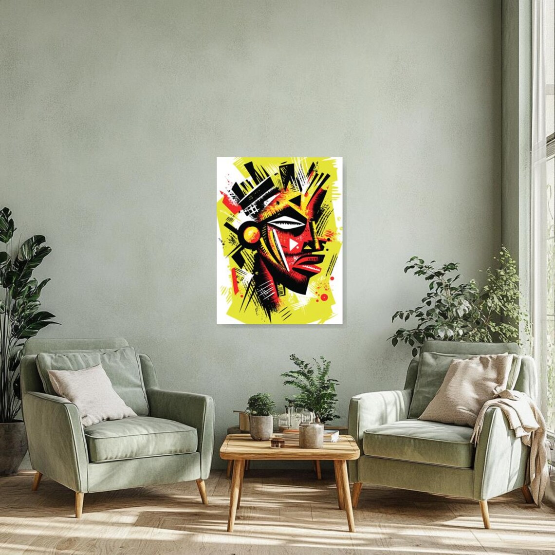Bold Abstract Print Inspired By African Art In Vivid Colors For Unique Home Decor And Modern Wall Art - Image 5