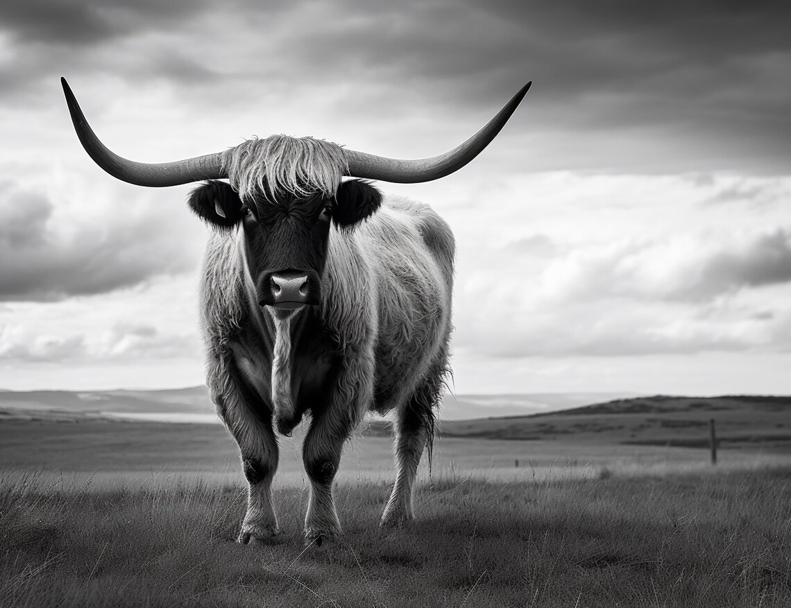 Majestic Bovine in Scottish Landscape Art Print