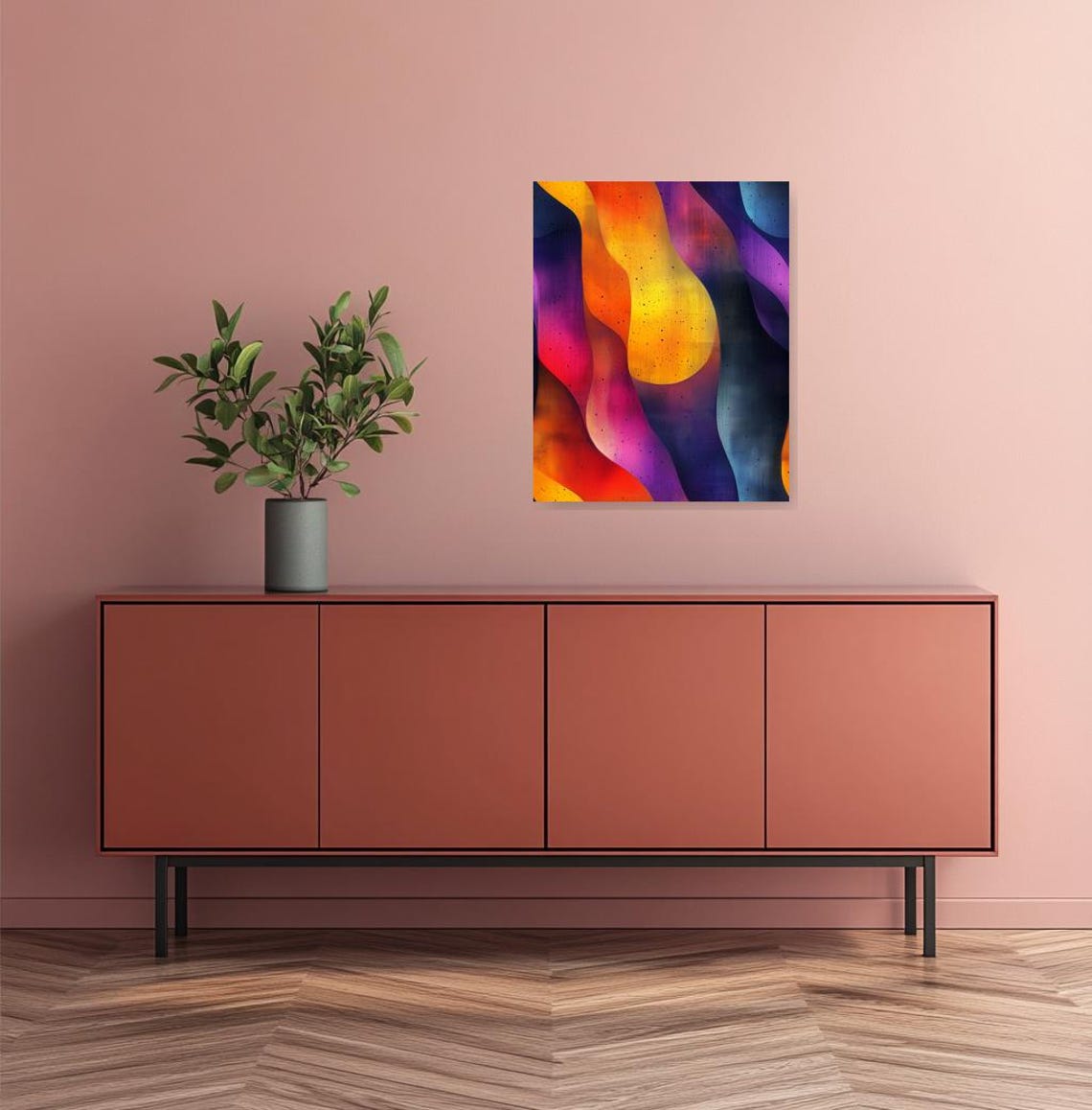 Abstract Colorful Wave Print Inspired By Kandinsky Vibrant Wall Art For Bold Home Decor - Image 2