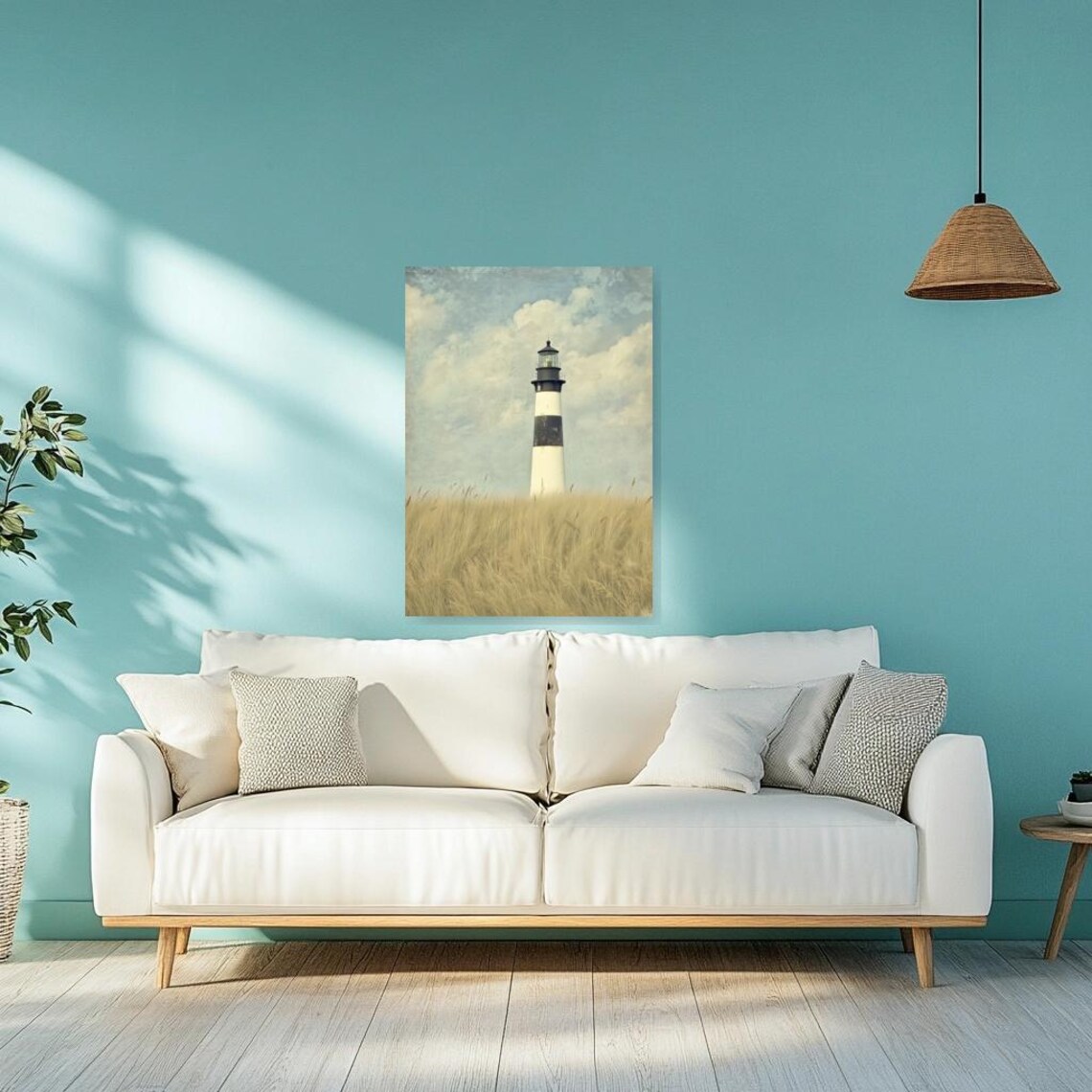 Custom Lighthouse Artwork, Soft Pastels Inspired By Hopper - Image 3