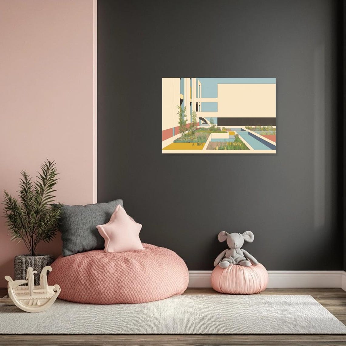 Modern Architectural Print Inspired By Le Corbusiers Colorful Geometric Design For Home Decor - Image 3