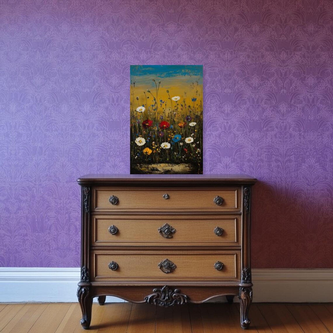 Flower Landscape, Van Gogh Inspired Art Print - Image 2