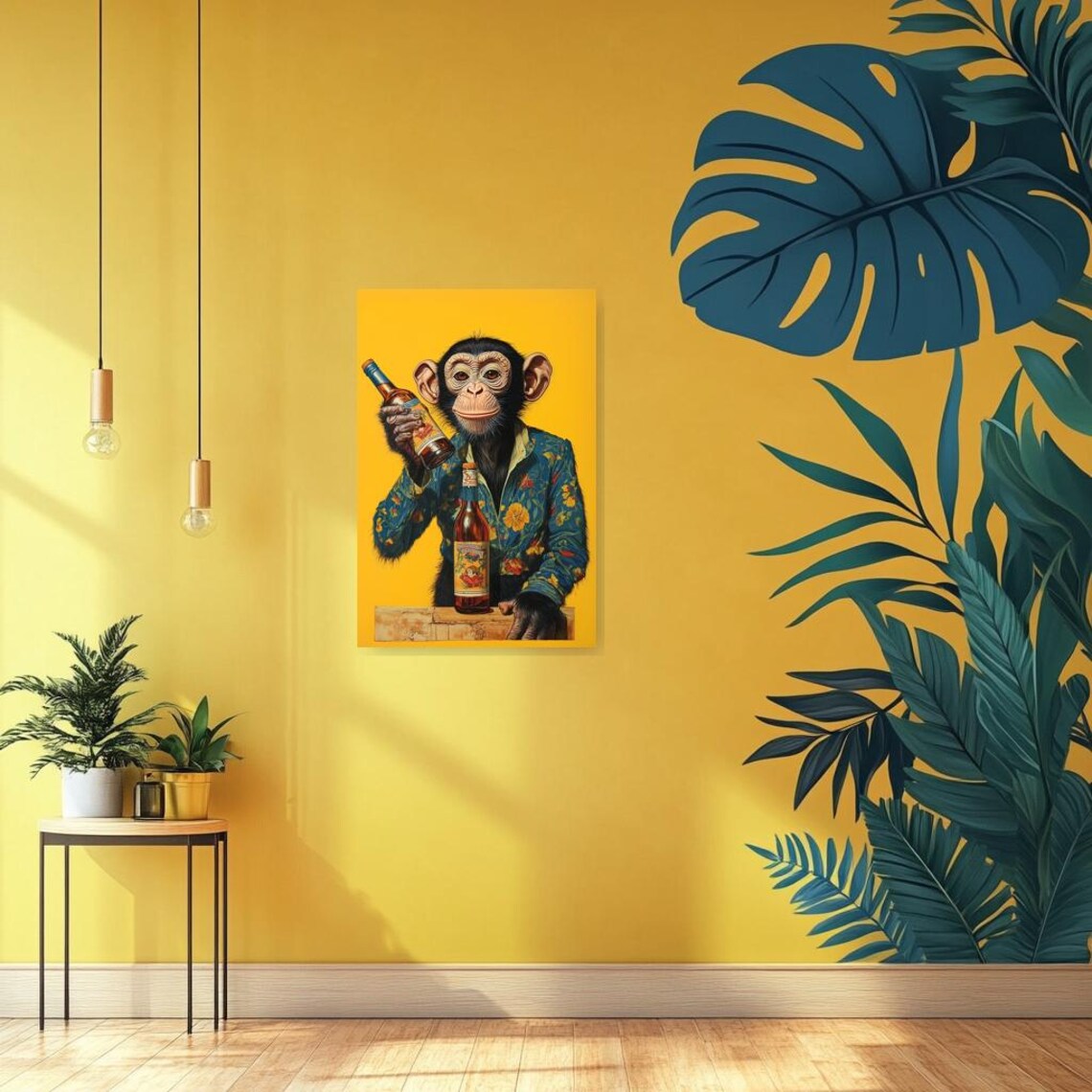 Whimsical Monkey Print, Vintage Style Home Decor - Image 2