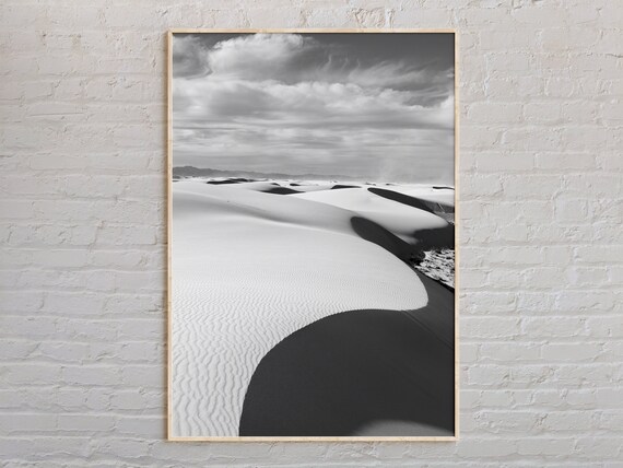Black And White White Sands National Park Dunes New Mexico Photo Poster