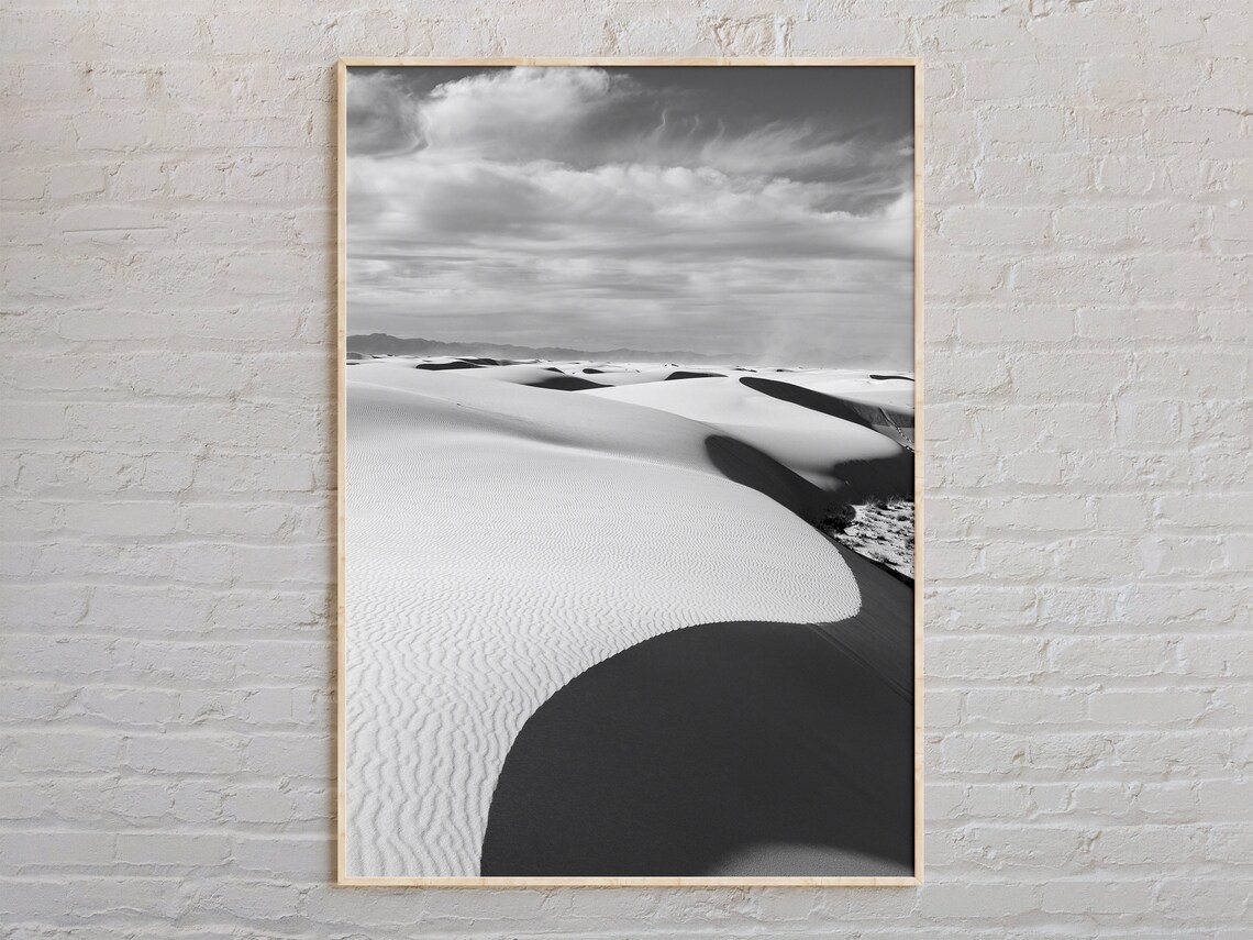 Black And White White Sands National Park Dunes New Mexico Photo Poster