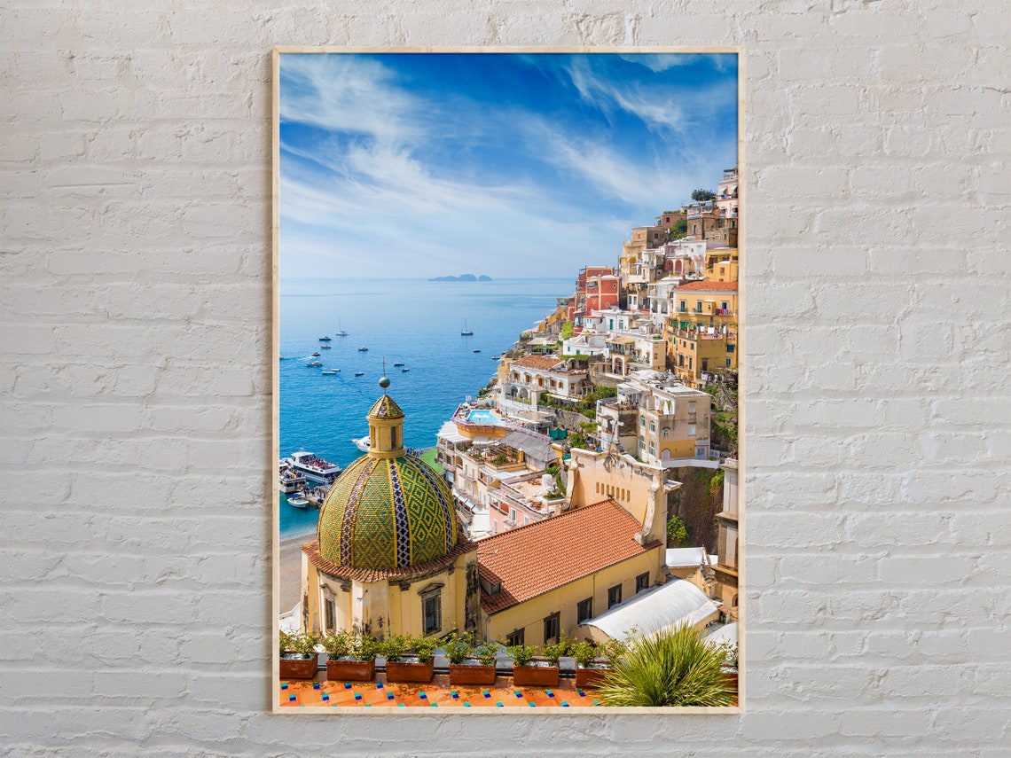 Positano Amalfi Coast Colorful Cliffside Village Italy Poster
