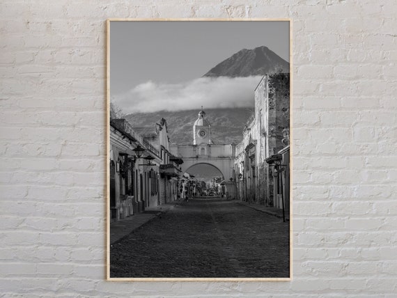 Black And White Antigua Guatemala Print Wall Art Poster Photo