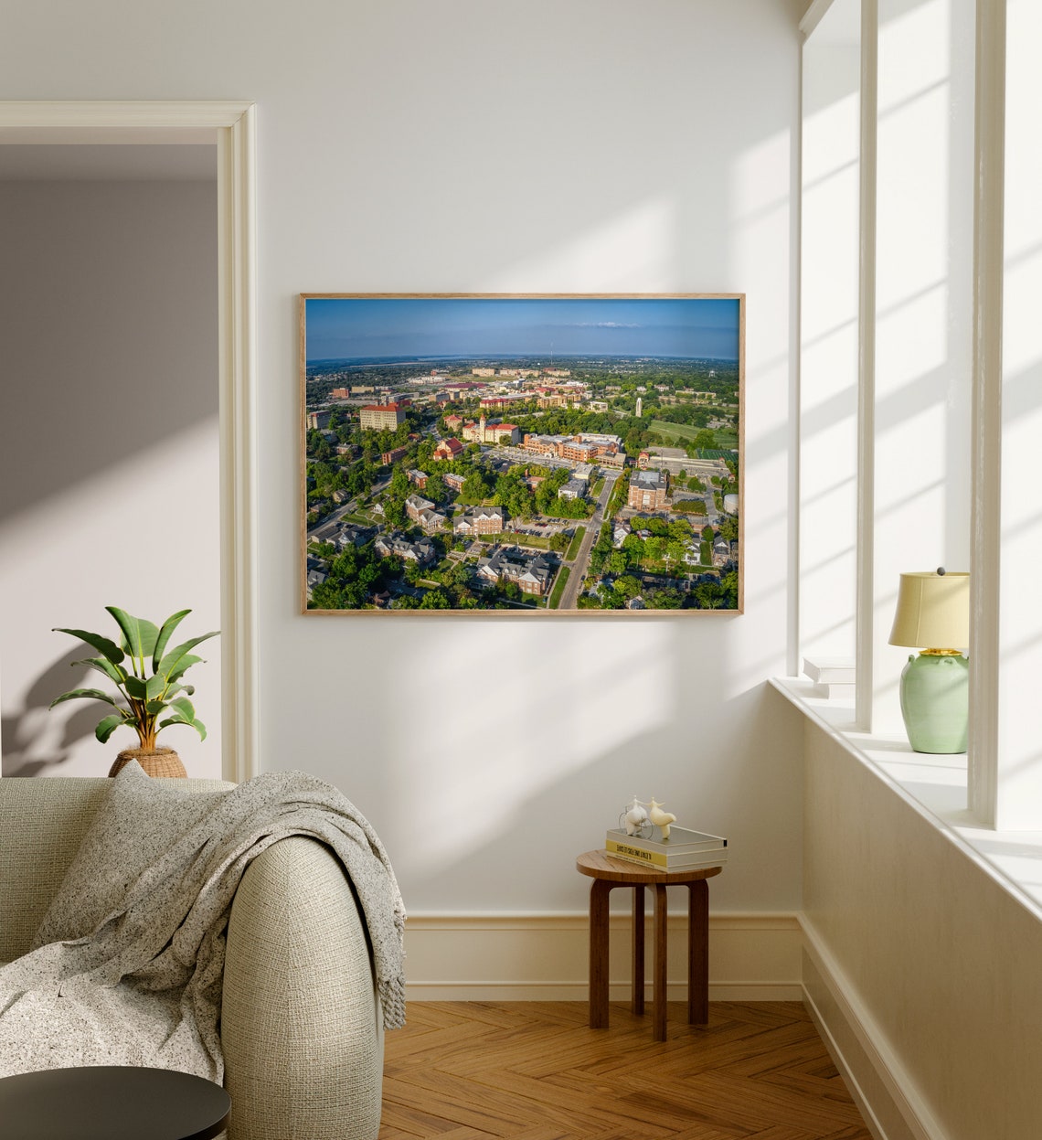 Lawrence Kansas Aerial Campus View Red Brick Town Summer Sky Poster - Image 5