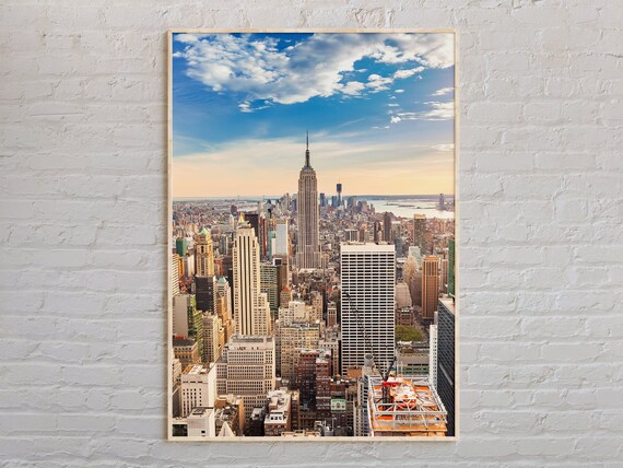 Manhattan Skyline Empire State Building Daytime Cityscape Photo Poster