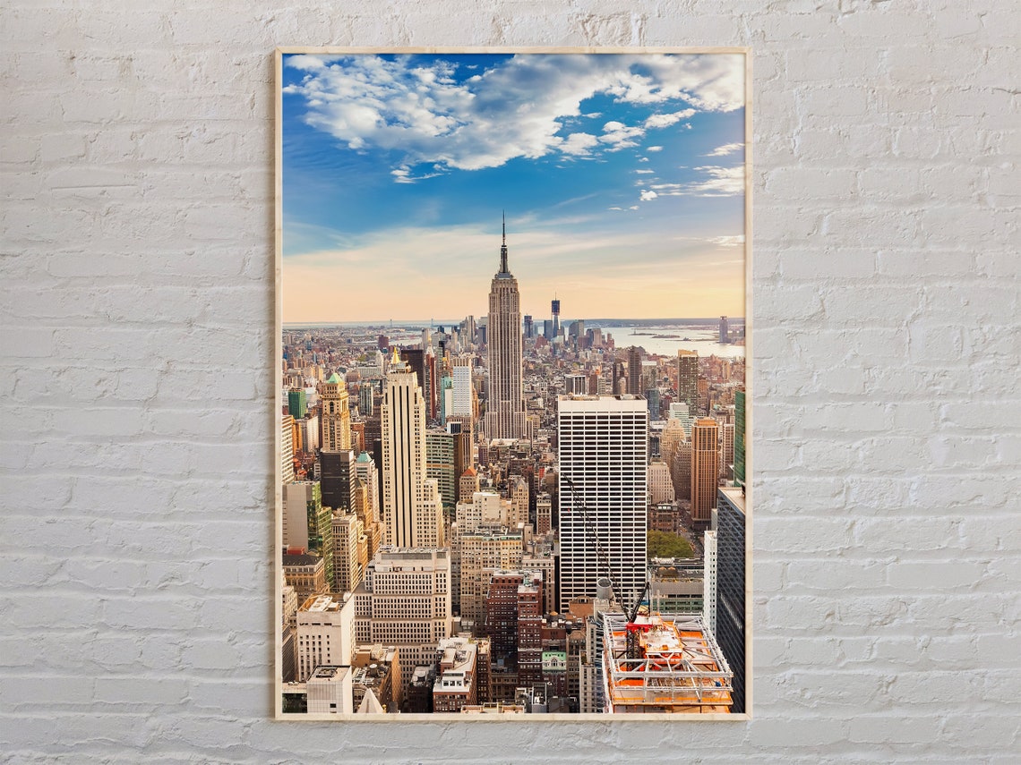 Manhattan Skyline Empire State Building Daytime Cityscape Photo Poster