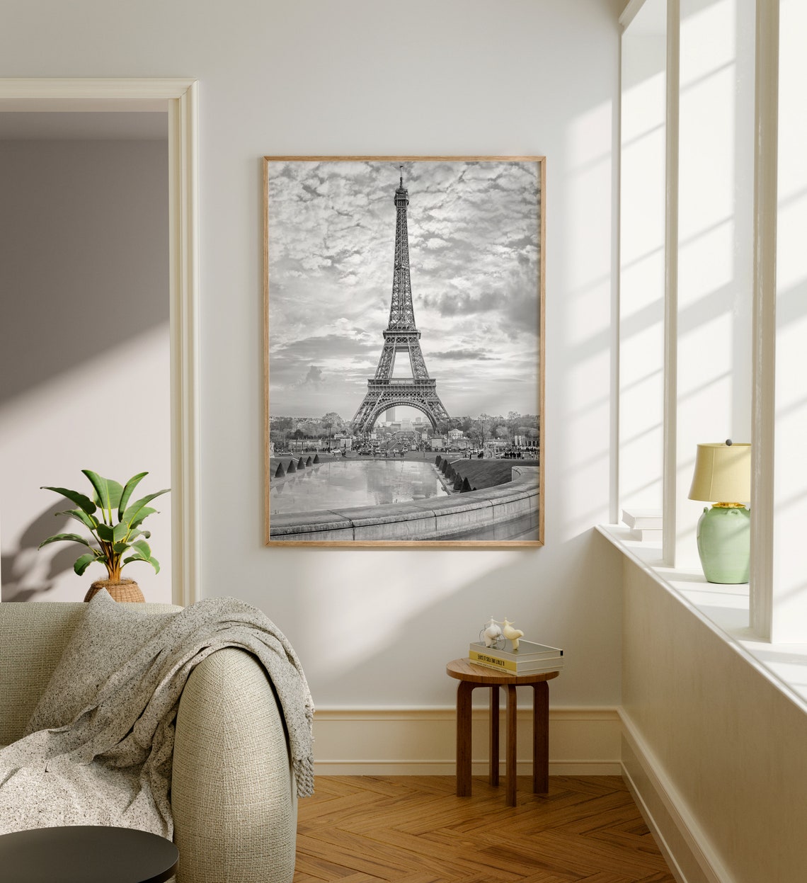 Eiffel Tower Paris Black and White Trocadero View France Travel Poster - Image 5