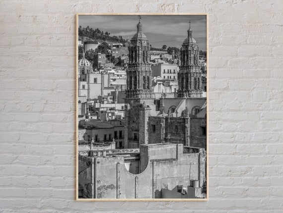 Black And White Zacatecas Print Wall Art Poster Photo Decor Mexico
