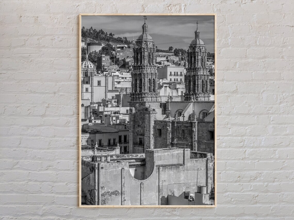 Black And White Zacatecas Print Wall Art Poster Photo Decor Mexico
