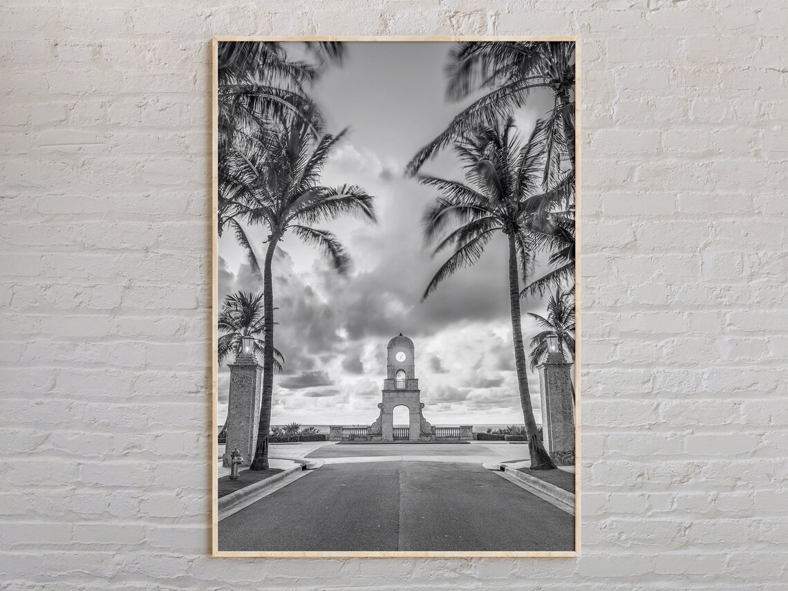 Black And White Palm Beach Travel Poster