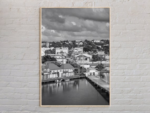 Black And White Antigua Barbuda Print Wall Art Poster Photo Caribbean